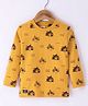 Olio Kids Cotton Knit Full Sleeves T-Shirt with Motor Cycle Print - Mustard