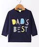 Olio Kids Cotton Knit Full Sleeves T-Shirt with Text Print - Navy Blue