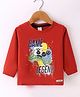Olio Kids  Cotton Knit Full Sleeves T-Shirts  with Text & Game Console Print - Rust