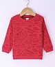 Olio Kids Cotton Knit Full Sleeves  T-Shirt with Text Print - Red