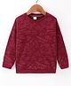 Olio Kids Cotton Knit Full Sleeves  T-Shirt with Text Print - Maroon
