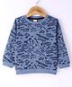 Olio Kids Cotton Knit Full Sleeves  T-Shirt with Text Print - Blue