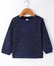 Olio Kids Cotton Knit Full Sleeves  T-Shirt with Text Print - Navy