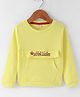 Olio Kids Cotton Knit Full Sleeves Winter T-Shirt with Text Print & Kangaroo Pocket -Lemon