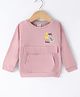 Olio Kids Cotton Knit Full Sleeves T-Shirt with Kangaroo Pocket & Star Printed - Peach