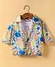 Dew Drops Chiffon Woven Half sleeves Fruits Printed Shirt Style Top - Blue & White