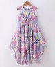 Dew Drops Chiffon Woven Sleeveless Printed Frock - Blue