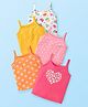 Babyhug 100% Cotton Knit Singlet Sleeves Antibacterial Slips With Polka Dots & Floral Print Pack of 5 - Multicolour