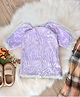 Bella Moda Three Fourth Sleeves Sequin Embellished Dress - Lavender