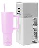 House of Quirk 1200ml Stainless Steel Tumbler Hot and Cold with Handle and Lid 2 Straw -Lavender Mist