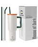 House of Quirk 1200 ml  Stainless Steel Tumbler Hot and Cold with Handle and Lid 2 Straw -Tricolor