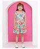 AJ Dezines Pure Cotton Sleeveless Floral Printed Coordinating Top & Shorts With Jacket -Blue