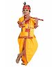 Kaku Fancy Dresses Janmashtami Theme Half Sleeves Lace Embellished Krishna Costume Set - Yellow