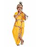 Kaku Fancy Dresses Janmashtami Theme Half Sleeves Lace Embellished Krishna Costume Set - Yellow