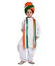Kaku Fancy Dresses Independence Day Theme Dhoti Kurta Turban & Stole Set - White