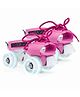 Jaspo Marshall illumi Premium Adjustable Quad Roller Skates for Kids/boys/girls 8-14 Years, LED PU Wheels, 21-27 cms Length Adjustment (Pink)