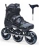 Jaspo Vitesse-110 Inline Shoe Skates 3 Wheels Inline 110mm Roller Skates Blades for Adult Women Men (Large, Black)
