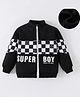Kookie Kids Full Sleeves Sweat Jacket With Text Print - Black