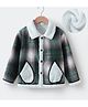 Kookie Kids Full Sleeves Checkered Collared Winter Jacket with Pocket - Dark Green