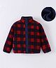 Kookie Kids Full Sleeves Checkered Winter Jacket - Dark Red