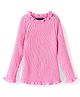 Pine Kids Knit Raglan Full Sleeves Solid Color Sweater - Pink