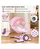 BabyTeddy Baby Rocking Chair Electric Automatic Swing Rocker Soft Cushion Adjustable Speed Backrest Music Remote Control Safety Belt Bouncer with Toys - Pink