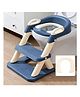 BabyTeddy Patented 2 in 1 kid Toilet Trainer and Step Stool, Baby Potty Seat  Baby Potty Chair Cushioned With steps And Easy Grip Handle - Blue