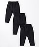 Cucumber Cotton Lycra Knit Full Length Solid Colour Leggings Pack of 3 - Black