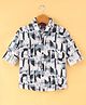 Radutu Full Sleeves Abstract Printed Shirt - Light Blue