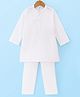 Babyhug Cotton Woven Full Sleeves Schiffli Kurta Pyjama Set - White