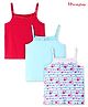 Honeyhap Premium Cotton Elastane Single Jersey Knit Bio Finish Singlet Sleeves Slips with Solid Colour & Polka Dots Print Pack of 3 - Blue Elixir High Risk Red & Bright White