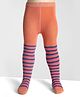 Babyoye Cotton Knit Footed Stripe Designed Stockings - Orange