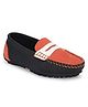 TUSKEY Striped  Moccasins Loafers   - Black