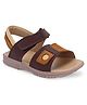 TUSKEY Color Block  Velcro Closure Sandals - Dark Brown & Coffee