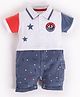 BABY GO Cotton Half Sleeves Stars Printed Romper  - Navy Blue