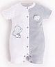 BABY GO Cotton Half Sleeves Striped  Romper  - Black & White