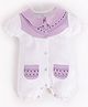 BABY GO Cotton Half Sleeves Absract   Detailed  Romper - Purple