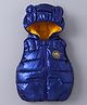 Kookie Kids Sleeveless Padded Hooded Jacket with Ears Applique & Duck Patch Detailing - Navy Blue