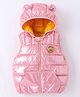Kookie Kids Sleeveless Padded Hooded Jacket with Ears Applique & Duck Patch Detailing - Pink