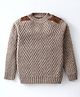 Yellow Apple Knitted Full Sleeves Pullover Sweater With Cable Knit Design - Jute