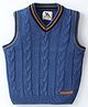 Yellow Apple Knitted Sleeveless Pullover Sweater Vest with Cable Knit Design - Blue