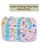 BitFeex Waterproof Feeding Bibs with Snap Button Closure Print- Pack of 6, Color & Design May Vary
