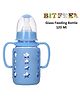 BitFeex Glass Bottle Borosilicate Glass Feeding Bottle Feeder for Newborn Nipple for Infants-120 ml Blue