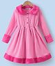Kookie Kids Full Sleeves Winter Wear Frock - Fuchsia
