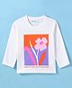 Doreme Single Jersey Knit Full Sleeves T-Shirt With Floral Print - Off White