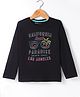 Doreme Single Jersey Knit Full Sleeves Text Printed T-Shirt - Black