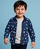Babyhug Cotton Knit Full Sleeves Text Printed Shirt with Half Sleeves T-Shirt - Navy Blue