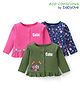 Babyoye Eco Conscious 100% Cotton Knit Full Sleeves Set of Vests Floral Print Pack of 3 - Pink Navy & Green