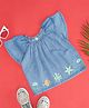 Pantaloons Baby Half Sleeves Sea Life Creatures Embroidered Top - Blue