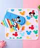 Babyhug Disney Interlock Knit Wash cloth with Mickey Mouse Digital Print  Pack of 3 L 28  X B 28 cm - White & Blue